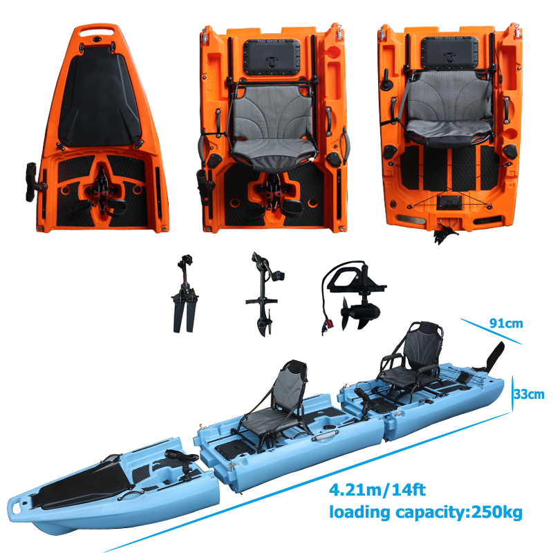Fishing Kayak Sit In - Caiaque de Pedal Desmontável para 2