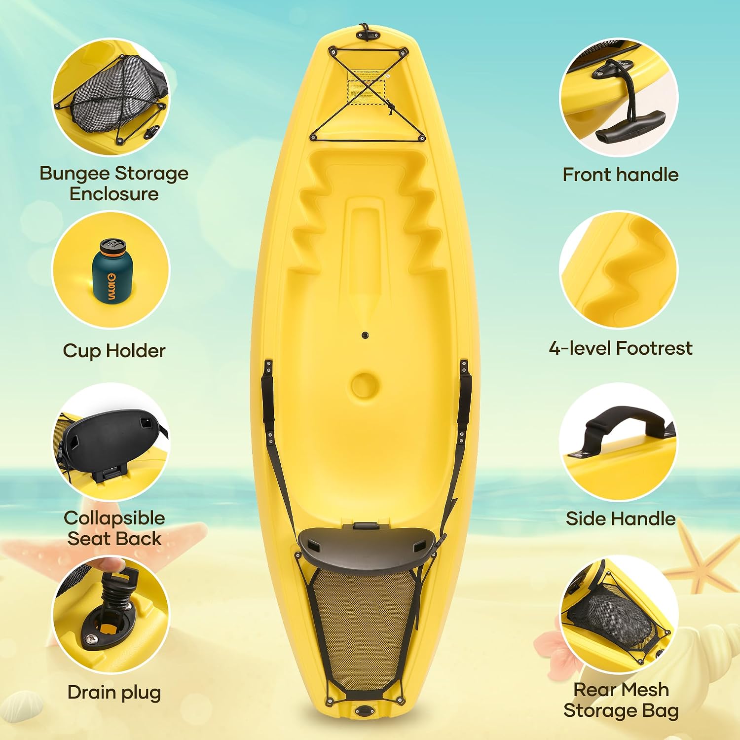 Caiaque com Remo de 6,5 Pés, B - Fishing Kayak Paddle avaliação e preço